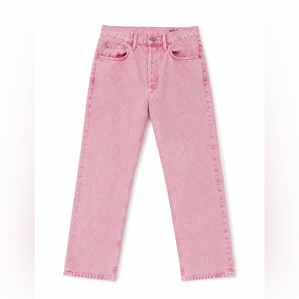 AGOLDE Riley Pink Jeans High Rise Straight Leg 100%
Cotton Denim Sz. 26